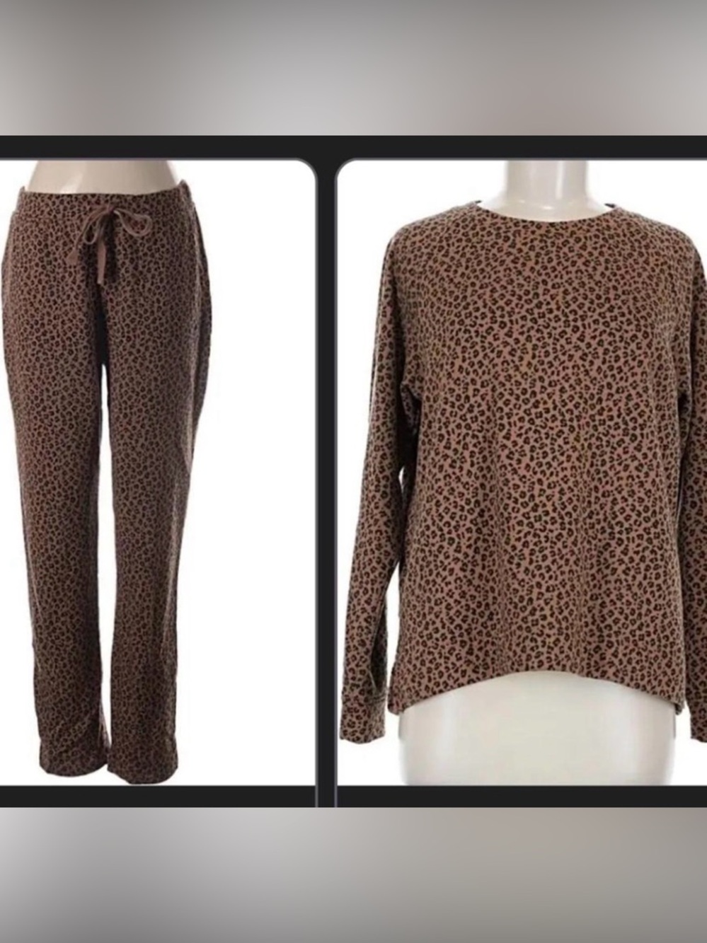 Lou & Grey Brown Leopard-Print Pajama Set